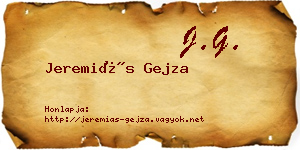 Jeremiás Gejza névjegykártya